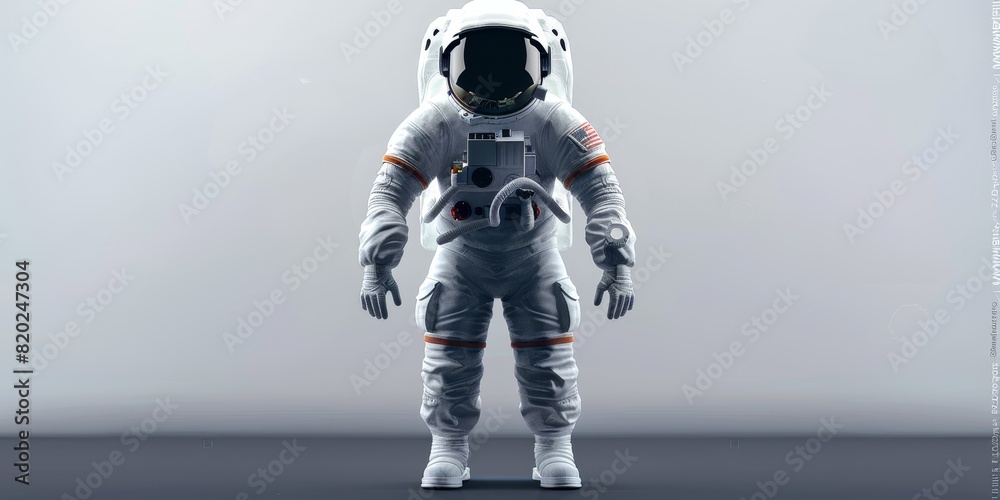 3d walking astronaut in white space suit and helmet. Front view 3d walking astronaut in white space suit and helmet. Front view