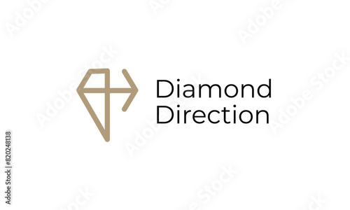 Diamond direction business name simple fashion logo design ideas 
