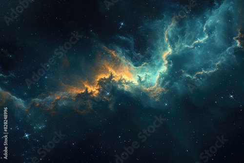 Amazing cosmic scene with stars and planets photo