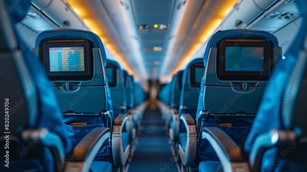 back view of airplane seats
back view of airplane seats