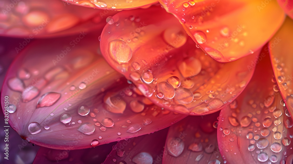 A close up of a flower with water droplets on it. Concept of tranquility and beauty A close up of a flower with water droplets on it. Concept of tranquility and beauty