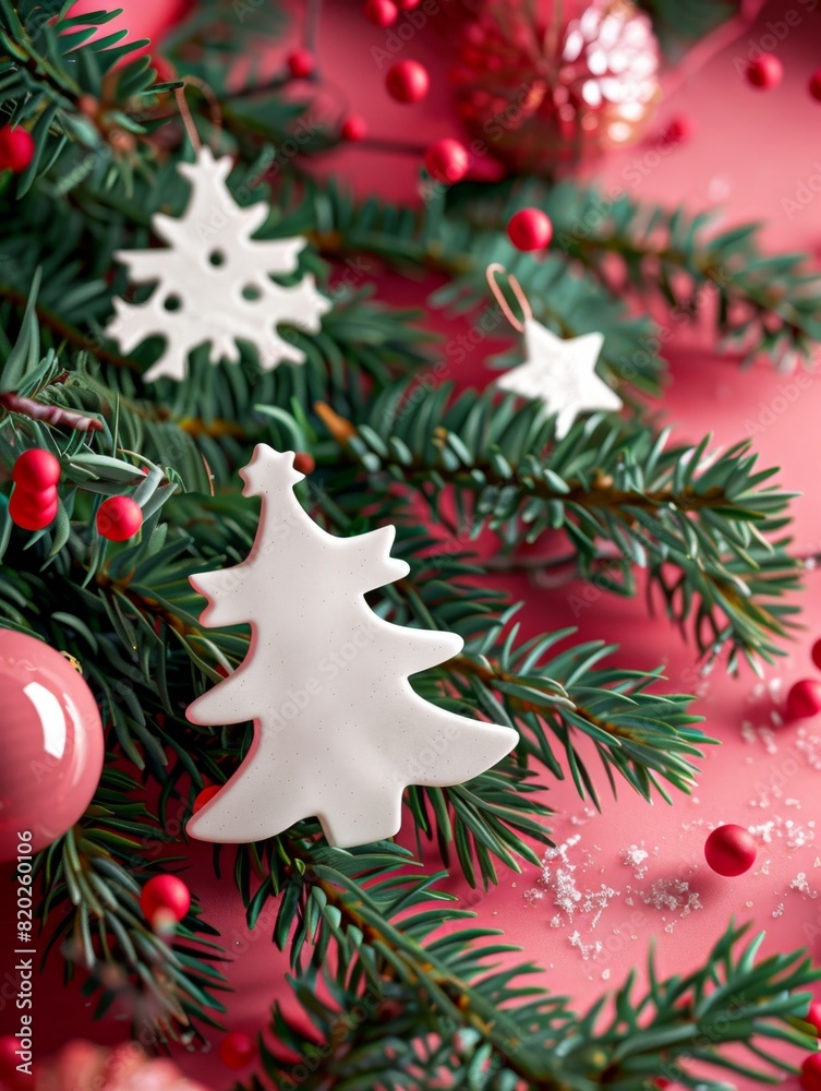 Festive design Christmas tree. Merry Christmas and Happy New Year holiday card, poster and banner Festive design Christmas tree. Merry Christmas and Happy New Year holiday card, poster and banner