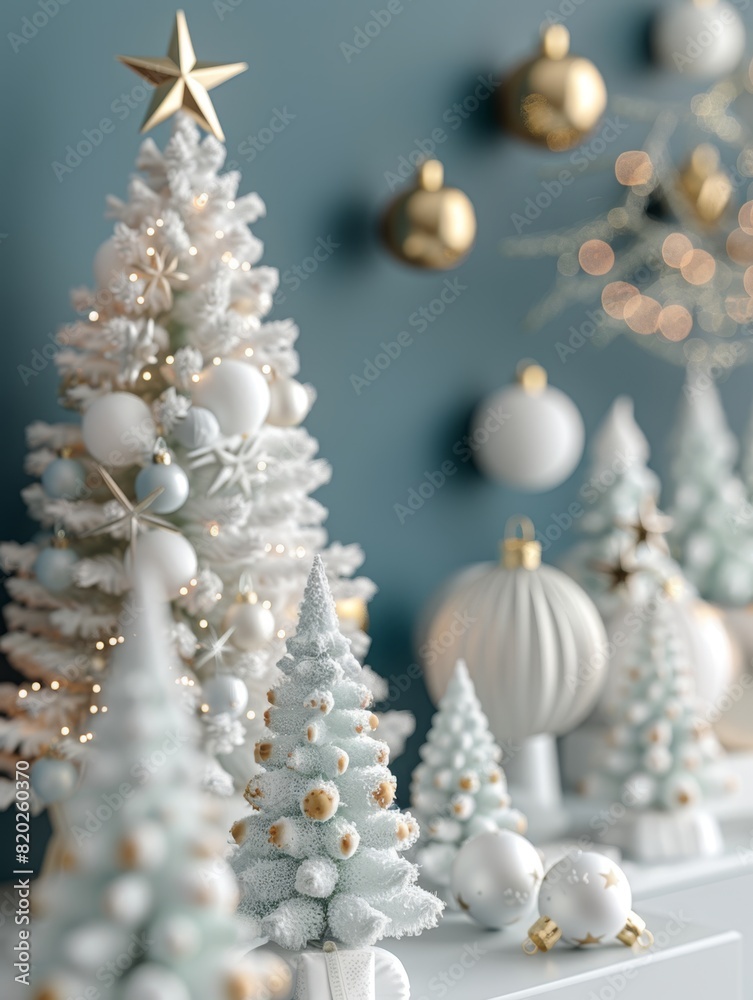 Fototapeta premium Festive design Christmas tree. Merry Christmas and Happy New Year holiday card, poster and banner