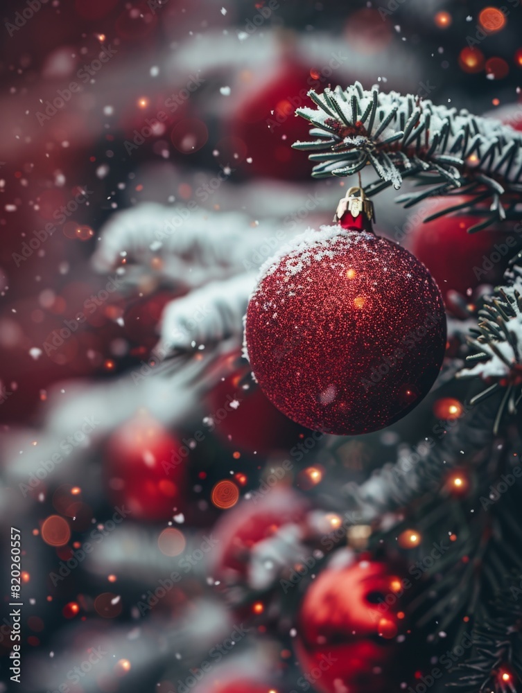 Obraz premium Festive design Christmas tree. Merry Christmas and Happy New Year holiday card, poster and banner