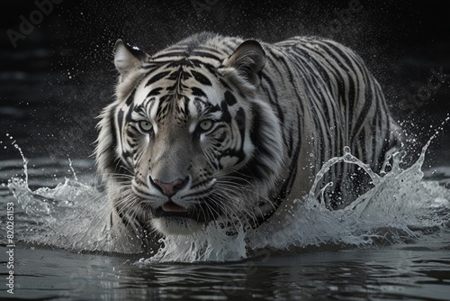 white tiger in water