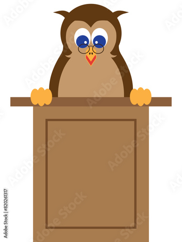 Cartoon Owl Making Speech