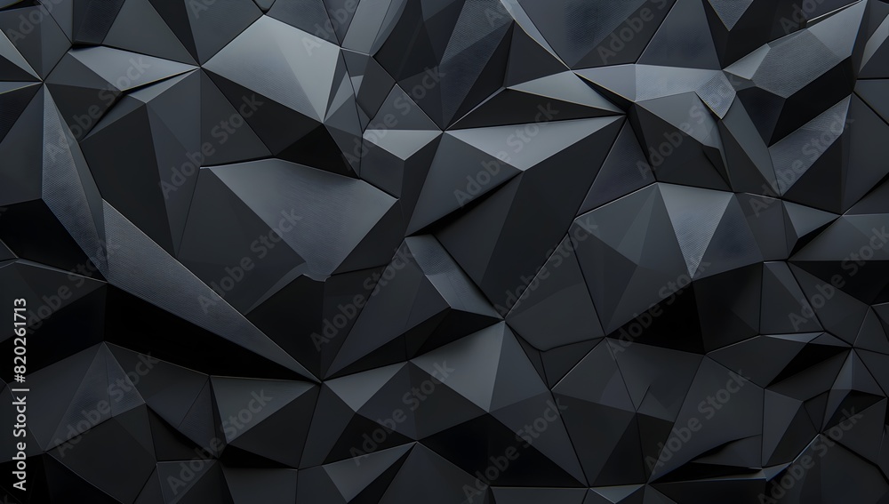 Fototapeta premium Dark grey background with a geometric pattern, a dark blue color, a 3D rendering in the style of high resolution photography 