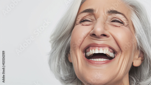 Elderly Woman Smiling With Closed Eyes