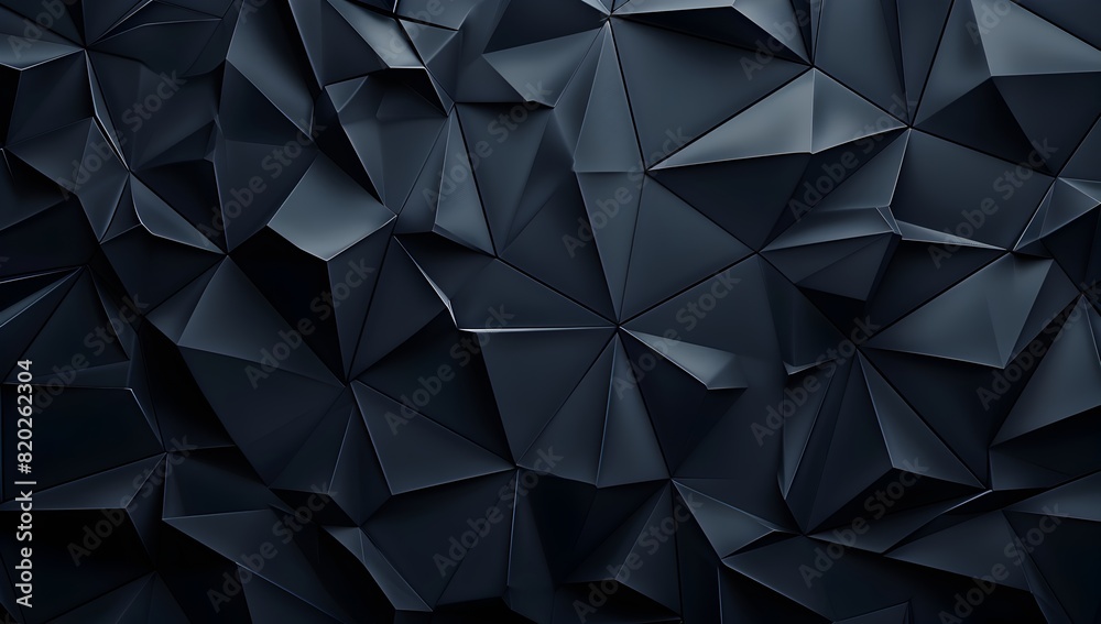 Dark navy blue geometric background with dark gray triangular shapes, 3D rendering
Dark navy blue geometric background with dark gray triangular shapes, 3D rendering
