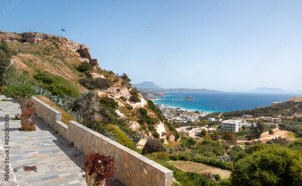 Landscape view of Castle of Kefalos, Kastri Island and Kampos town Kos Island South Aegean Region (Südliche Ägäis) Greece