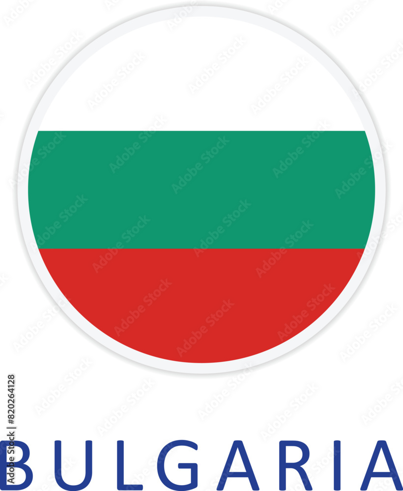 Simple vector button flag - Bulgaria, Bulgaria flag Simple vector button flag - Bulgaria, Bulgaria flag