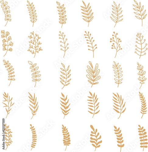 Pixel perfect icon set of hand drawn handdrawn 
cereal wheat rye barley oats agriculture flower plant leaf floral. Thin line icons flat vector illustrations isolated on white transparent background