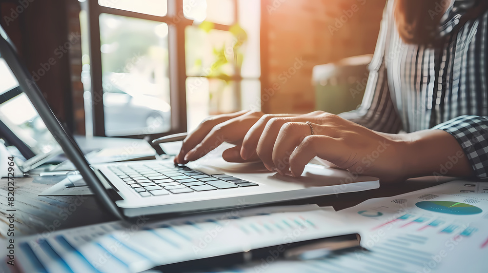 Fototapeta premium Precision in Accounting: Meticulous Number Crunching by an Accountant
