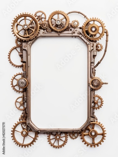 ged Brass Steampunk Gear Frame with Ornate Details