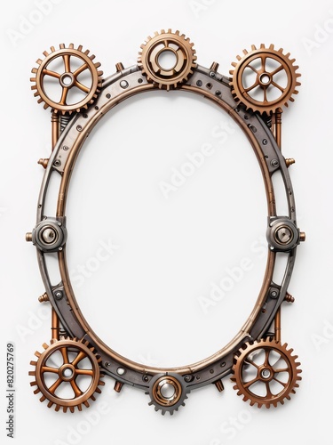 ged Brass Steampunk Gear Frame with Ornate Details © Jovan Svorcan