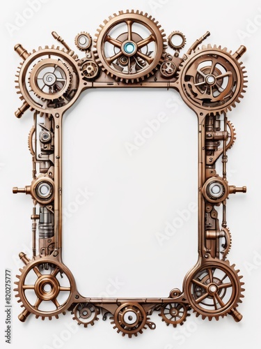 ged Brass Steampunk Gear Frame with Ornate Details