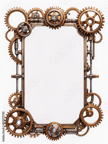 ged Brass Steampunk Gear Frame with Ornate Details