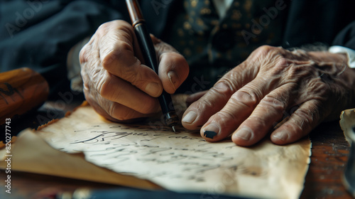 Person Writing on Piece of Paper With Pen
