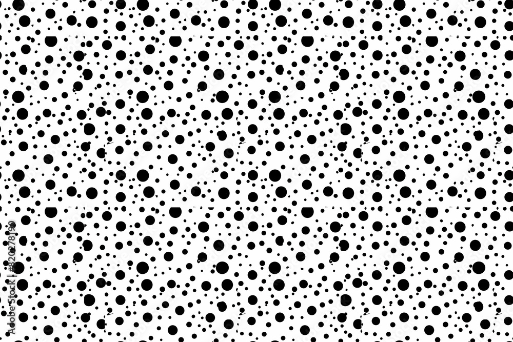 A black and white pattern of dots is displayed. The dots are scattered all over the image, creating a sense of movement and energy. The pattern is simple yet visually striking A black and white pattern of dots is displayed. The dots are scattered all over the image, creating a sense of movement and energy. The pattern is simple yet visually striking