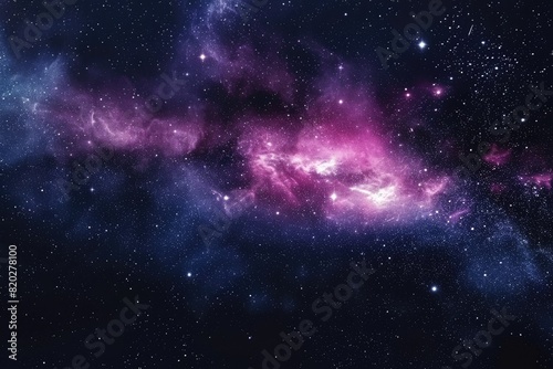 Colorful galaxy with nebulas and stars in motion