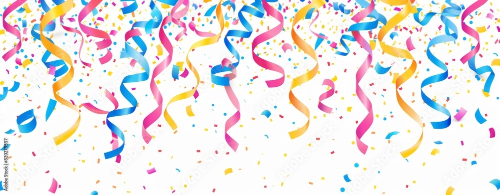 Fototapeta premium Minimalistic background with colorful confetti 