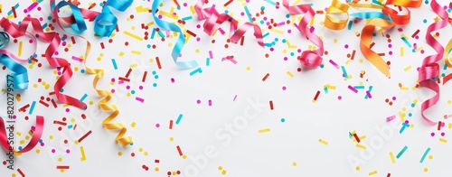 Minimalistic background with colorful confetti 