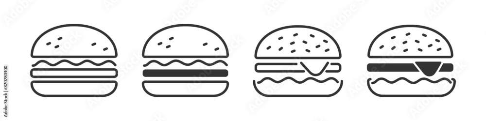 Burger icon. Hamburger symbol. Vector illustration Burger icon. Hamburger symbol. Vector illustration