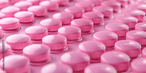 Immaculate Pink Capsules: A Sterile Array Awaits Inspection