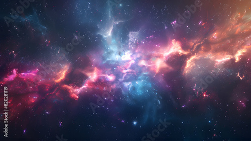 Cosmic dreamscape: vibrant nebula and starfield