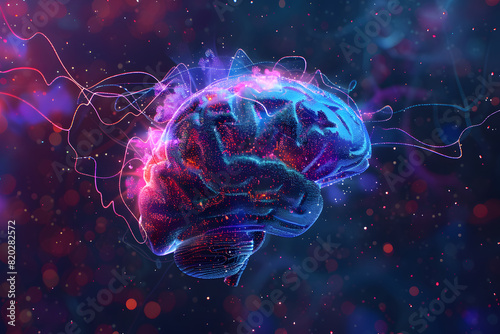 Digital brain network concept illustration