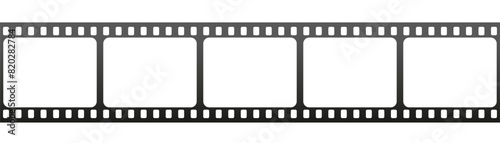 Black film strip silhouette. Old retro cinema movie tape. Video recording ribbon. Vector illustration