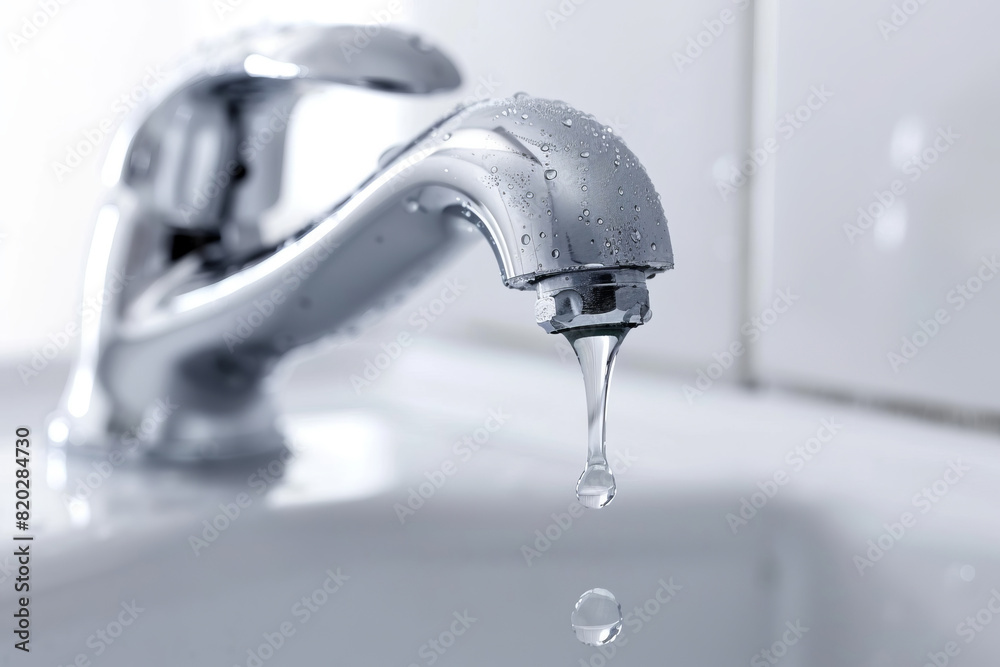 Water tap. Water flow from sink to ceramic washbasin. Water tap. Water flow from sink to ceramic washbasin.
