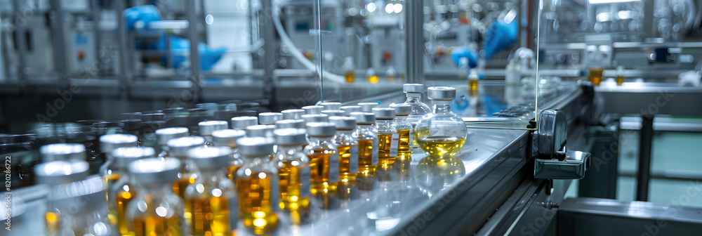 Pharmaceutical factory producing medical vials for health care during pandemic . Concept Manufacturing, Pharmaceuticals, Medical Supplies, Healthcare, Pandemic AI Pharmaceutical factory producing medical vials for health care during pandemic . Concept Manufacturing, Pharmaceuticals, Medical Supplies, Healthcare, Pandemic AI