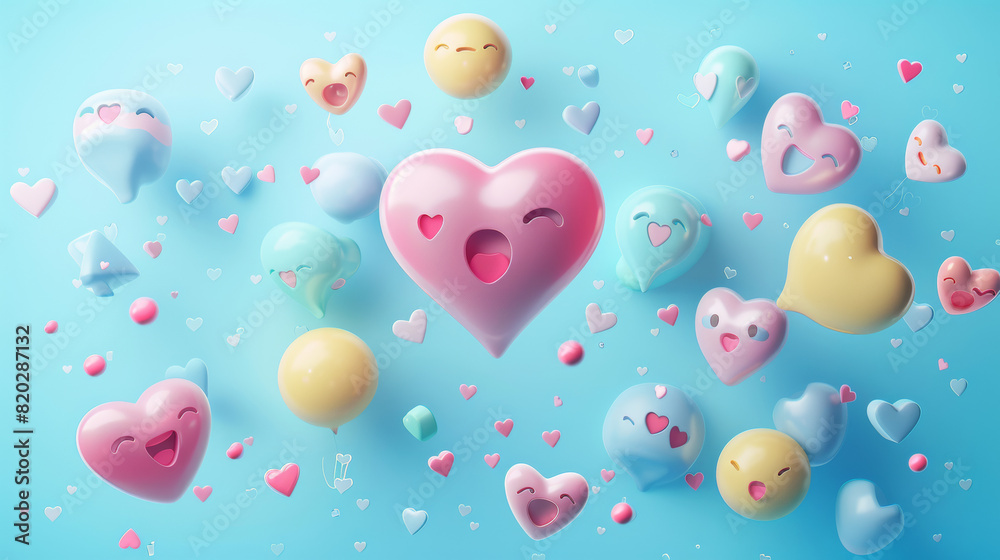 Emoji, hearts, chat