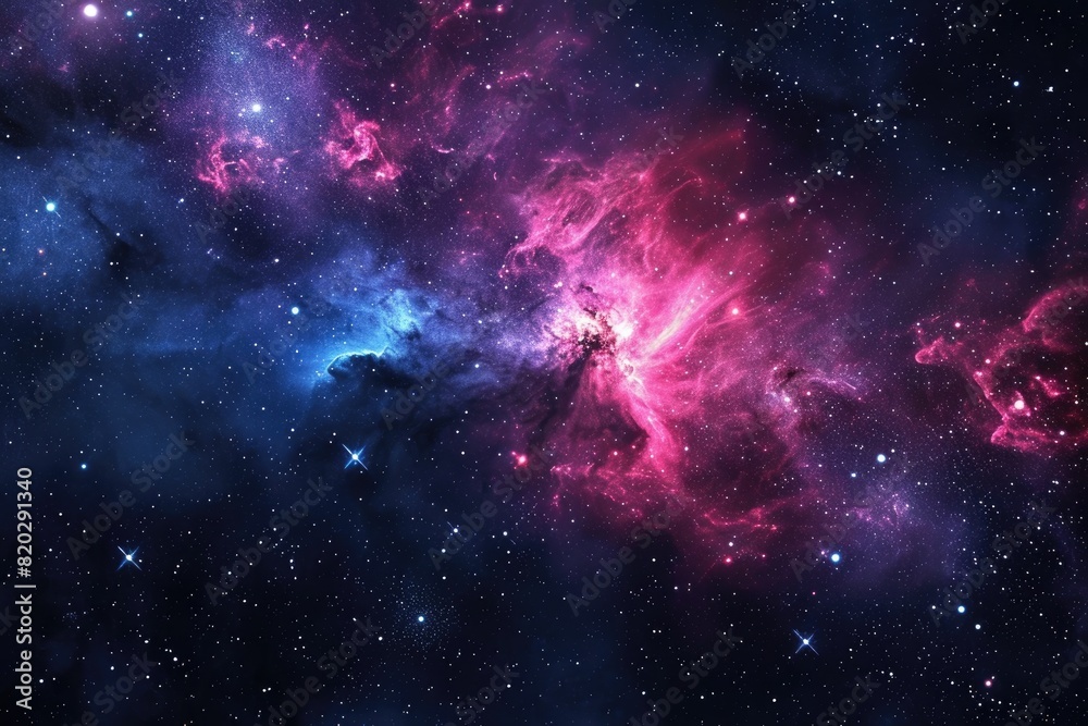 Stunning galaxy with vibrant colors and nebulas