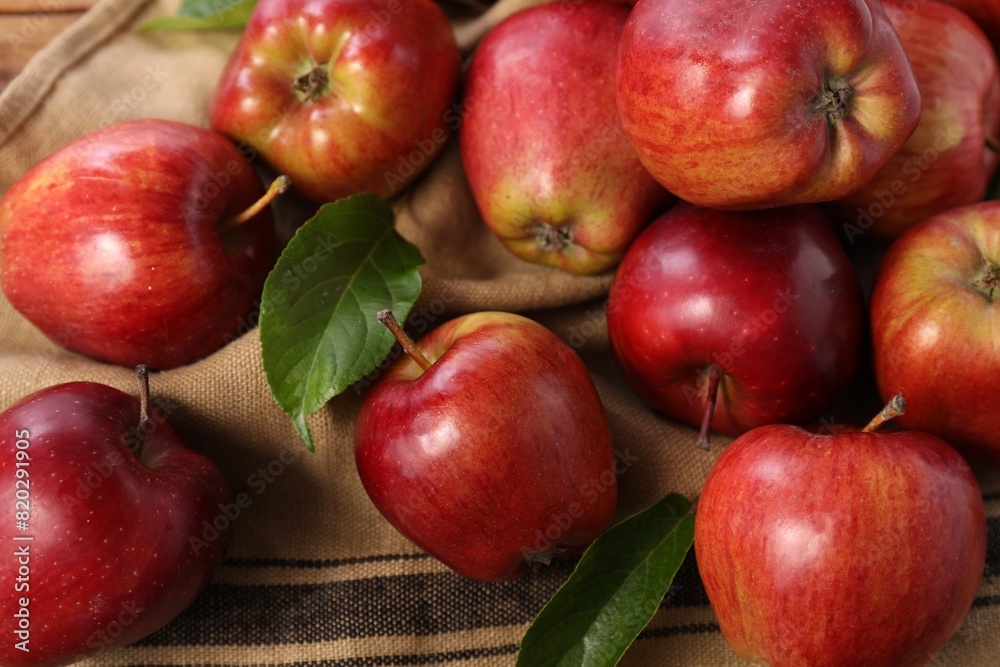 Fresh ripe red apples on table, closeup Fresh ripe red apples on table, closeup