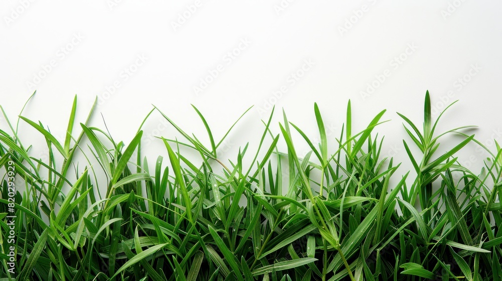 Fototapeta premium Isolated green grass on a white background