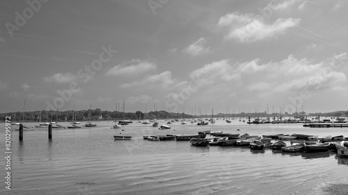 Monochrome recreational harbour scene. England.