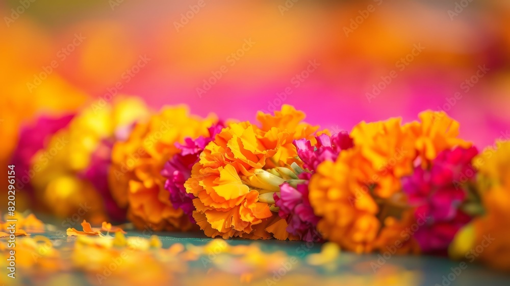 Vibrant Marigold Flowers in Full Bloom with Soft Focus Background Vibrant Marigold Flowers in Full Bloom with Soft Focus Background
