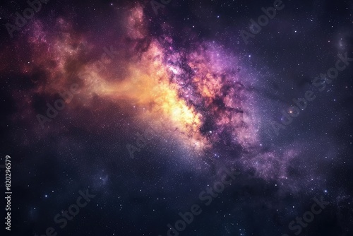 Colorful galaxy with stars and planets in motion © ibhonk