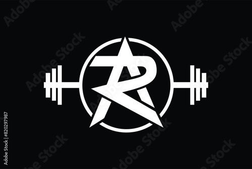 Letter A, R, P, AR, RA, PA, AP, RP, PR, ARP, PRA, RPA, APR OR RAP Logo With barbell shape. Fitness Gym logo.