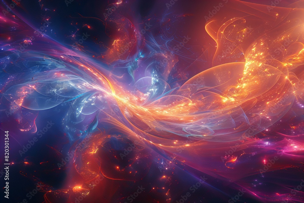A colorful digital swirl close-up A colorful digital swirl close-up