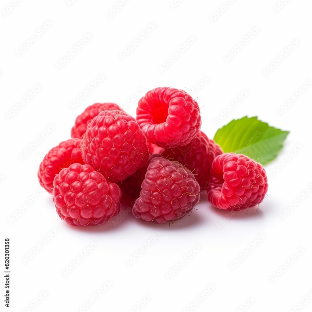 ripe red raspberry berry isolated on white background ripe red raspberry berry isolated on white background