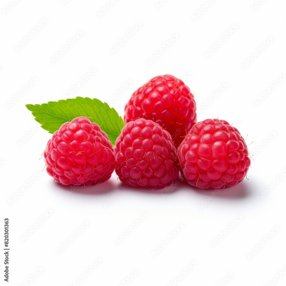 ripe red raspberry berry isolated on white background ripe red raspberry berry isolated on white background