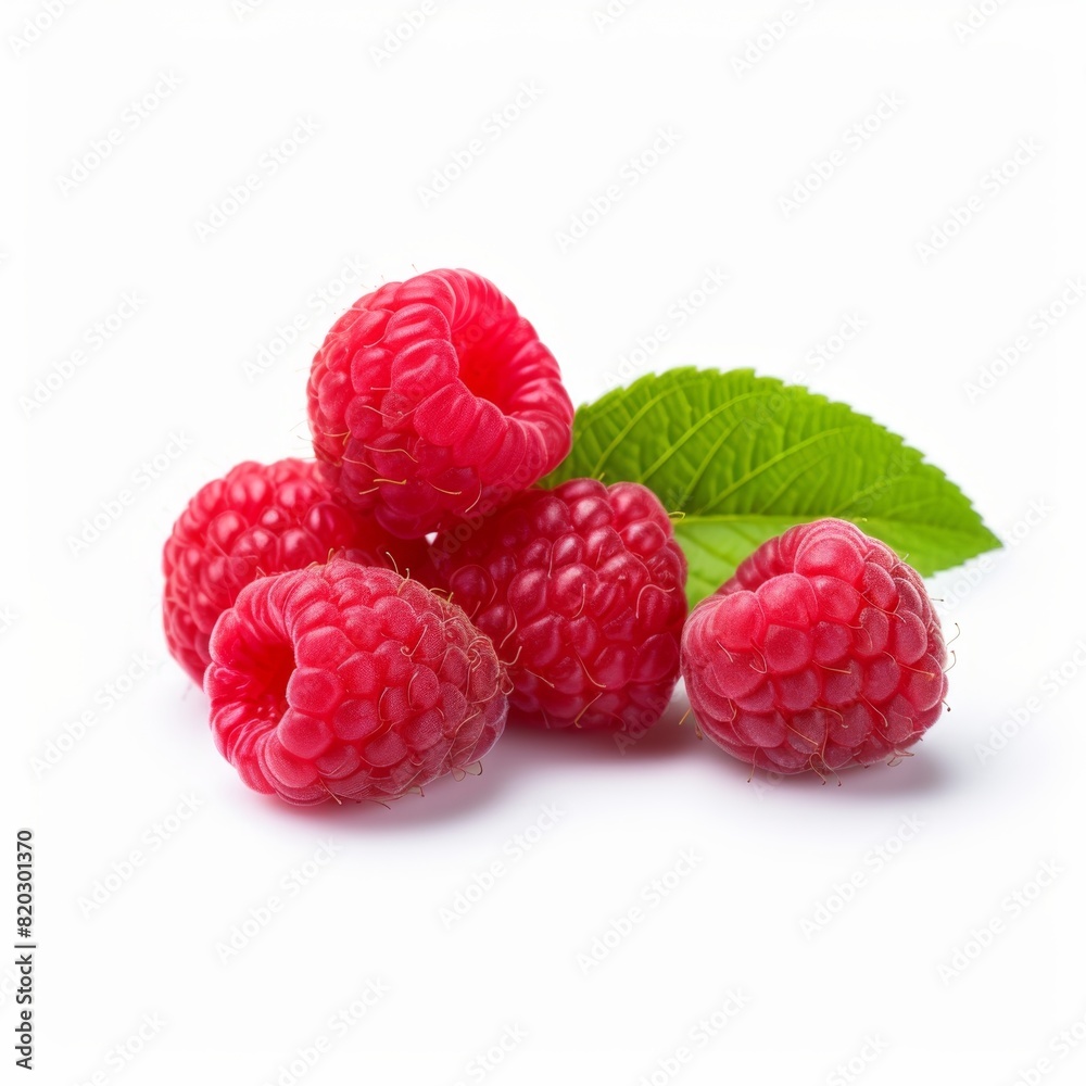 ripe red raspberry berry isolated on white background ripe red raspberry berry isolated on white background