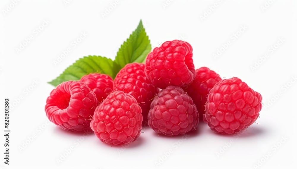 ripe red raspberry berry isolated on white background ripe red raspberry berry isolated on white background