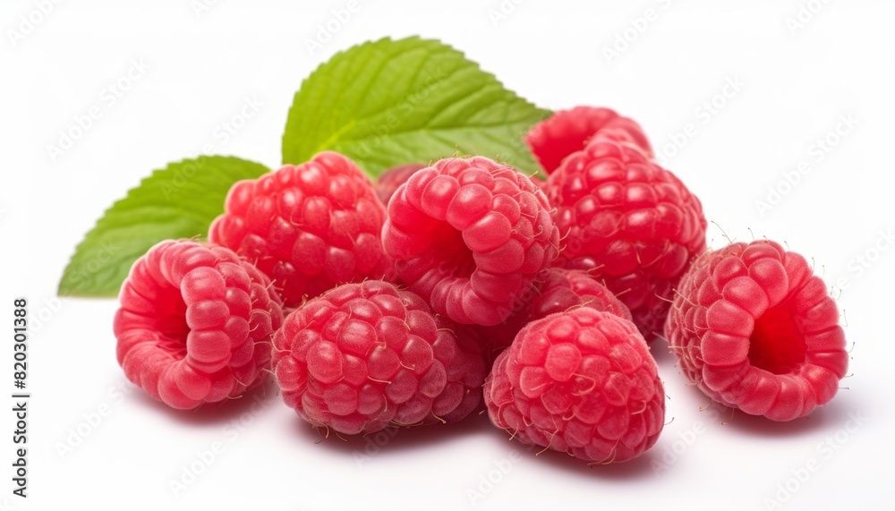 ripe red raspberry berry isolated on white background ripe red raspberry berry isolated on white background