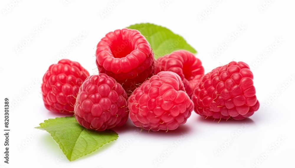 ripe red raspberry berry isolated on white background ripe red raspberry berry isolated on white background