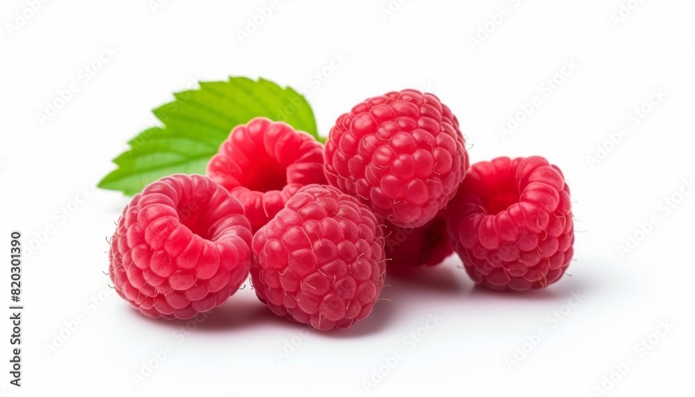 ripe red raspberry berry isolated on white background ripe red raspberry berry isolated on white background