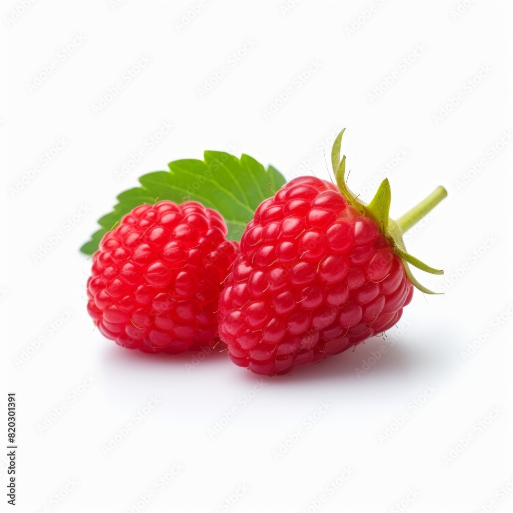 ripe red raspberry berry isolated on white background ripe red raspberry berry isolated on white background